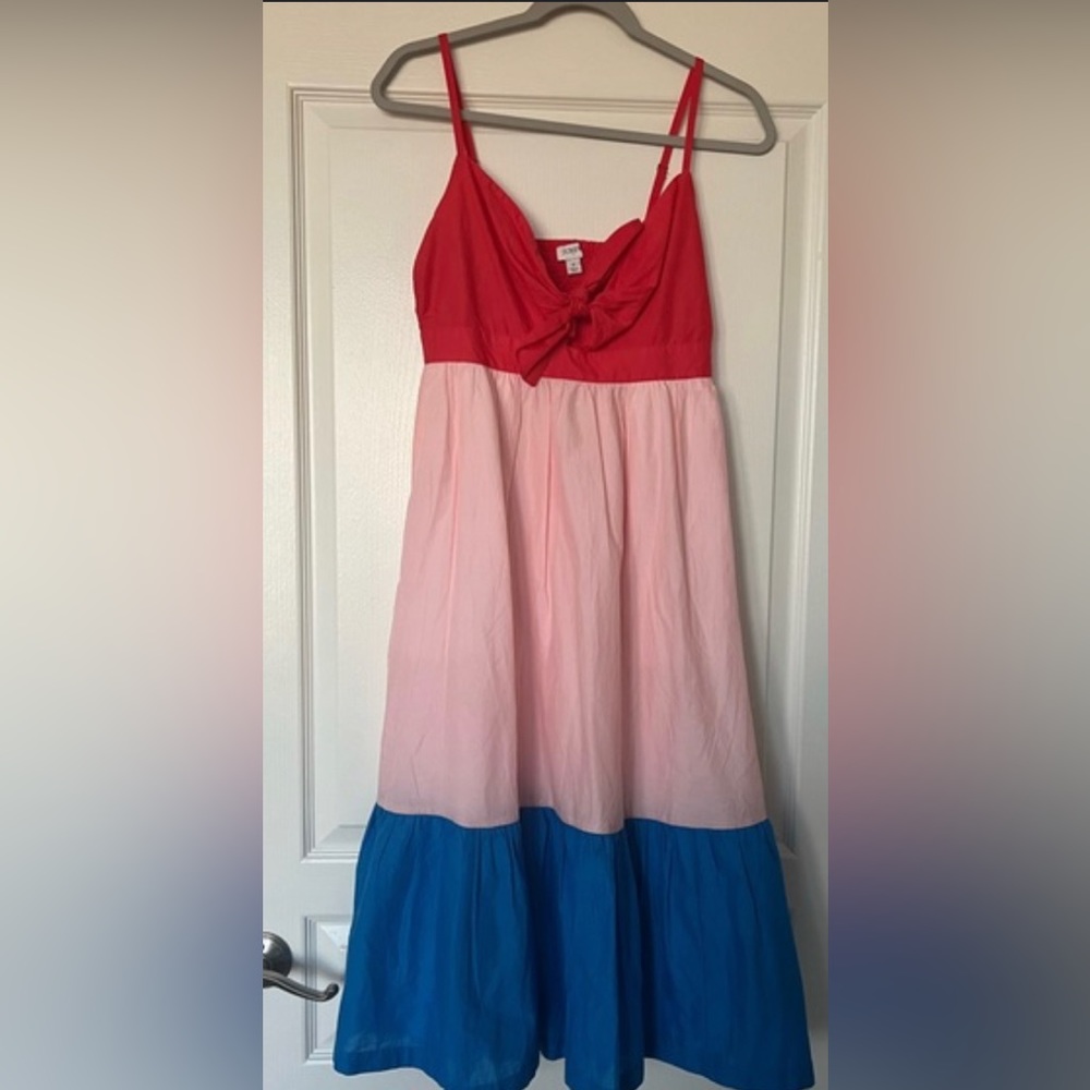 J Crew Factory Color Block Dress with Pockets Size 8